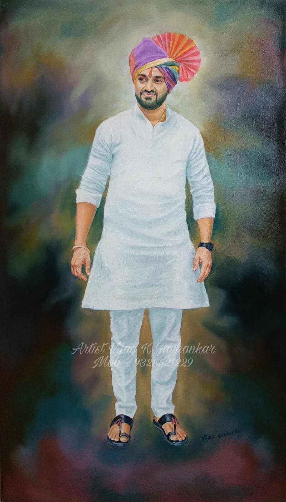 Harmonious and balanced Portrait Artwork in Beige (19)